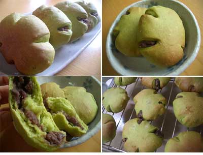 抹茶風味の青汁入りあんぱん