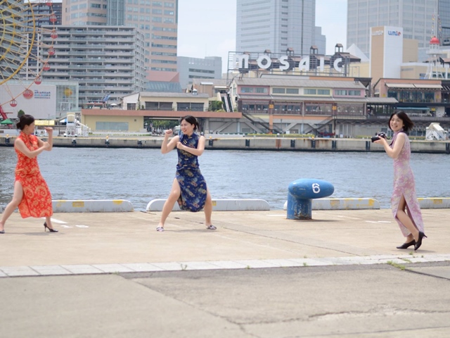 神戸ハーバーランドでチャイナドレス写真撮影
