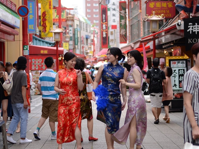 神戸・南京町でチャイナドレス写真撮影