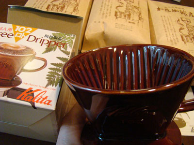 ロトブラウン陶器製ドリッパー/カリタ（Kalita）