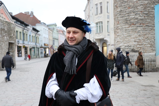 エストニア タリン旧市街 中世の商人
